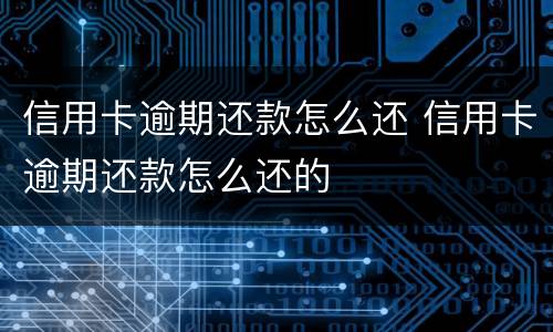信用卡逾期还款怎么还 信用卡逾期还款怎么还的