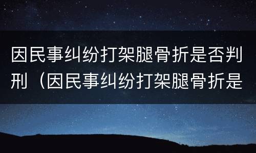 因民事纠纷打架腿骨折是否判刑（因民事纠纷打架腿骨折是否判刑的案例）