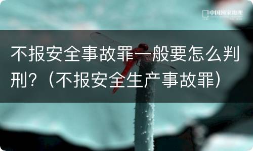 不报安全事故罪一般要怎么判刑?（不报安全生产事故罪）