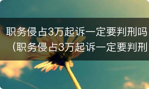 职务侵占3万起诉一定要判刑吗（职务侵占3万起诉一定要判刑吗还罚款吗）