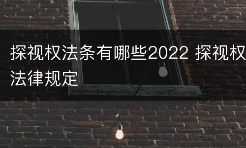 探视权法条有哪些2022 探视权法律规定