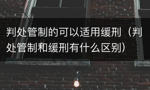 判处管制的可以适用缓刑（判处管制和缓刑有什么区别）