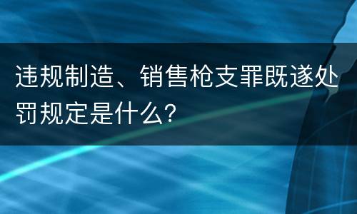 违规制造、销售枪支罪既遂处罚规定是什么？