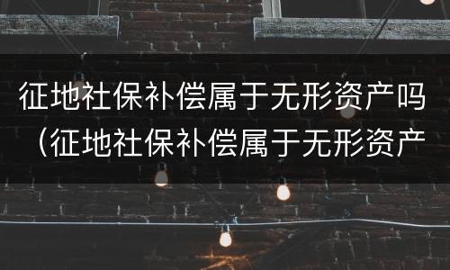征地社保补偿属于无形资产吗（征地社保补偿属于无形资产吗怎么算）