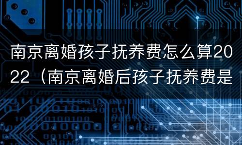 南京离婚孩子抚养费怎么算2022（南京离婚后孩子抚养费是多少）