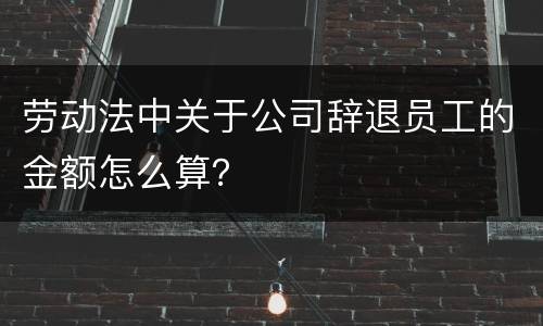劳动法中关于公司辞退员工的金额怎么算？