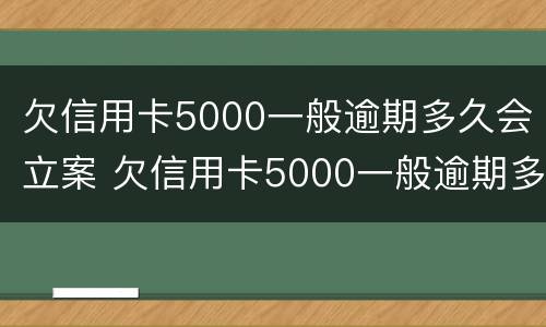 欠信用卡5000一般逾期多久会立案 欠信用卡5000一般逾期多久会立案起诉