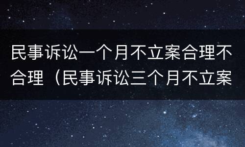 民事诉讼一个月不立案合理不合理（民事诉讼三个月不立案）
