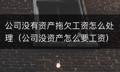 公司没有资产拖欠工资怎么处理（公司没资产怎么要工资）