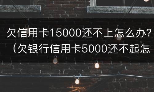 欠信用卡15000还不上怎么办？（欠银行信用卡5000还不起怎么办）