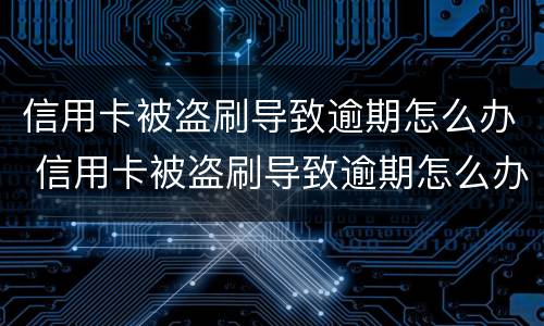 信用卡被盗刷导致逾期怎么办 信用卡被盗刷导致逾期怎么办啊