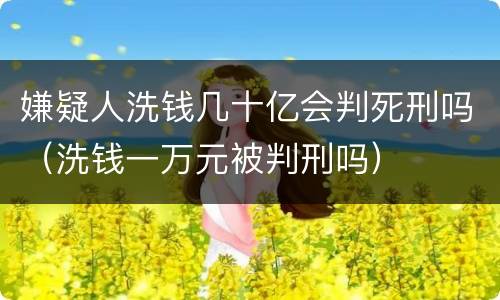 嫌疑人洗钱几十亿会判死刑吗（洗钱一万元被判刑吗）