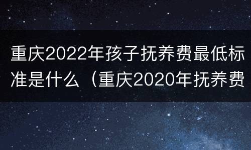 重庆2022年孩子抚养费最低标准是什么（重庆2020年抚养费标准）