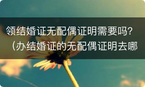 领结婚证无配偶证明需要吗？（办结婚证的无配偶证明去哪里准备）