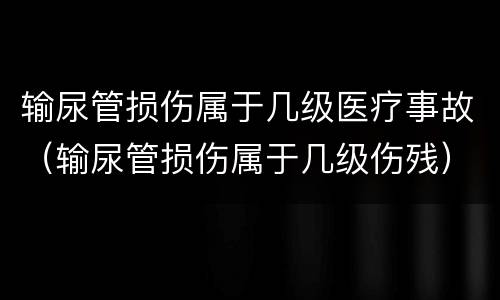 输尿管损伤属于几级医疗事故（输尿管损伤属于几级伤残）