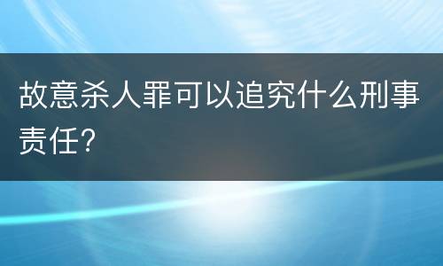 故意杀人罪可以追究什么刑事责任?