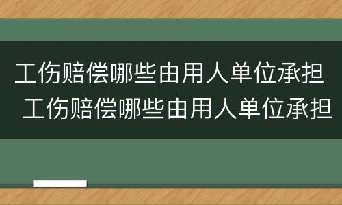 工伤赔偿哪些由用人单位承担 工伤赔偿哪些由用人单位承担的