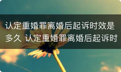 认定重婚罪离婚后起诉时效是多久 认定重婚罪离婚后起诉时效是多久啊