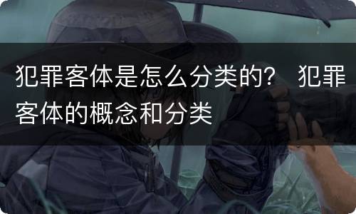 犯罪客体是怎么分类的？ 犯罪客体的概念和分类