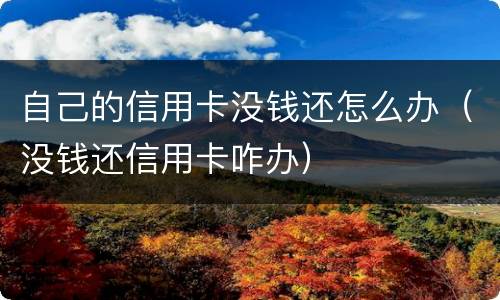 自己的信用卡没钱还怎么办（没钱还信用卡咋办）