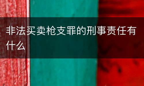 非法买卖枪支罪的刑事责任有什么