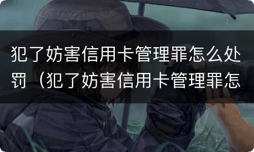 犯了妨害信用卡管理罪怎么处罚（犯了妨害信用卡管理罪怎么处罚呢）