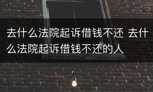去什么法院起诉借钱不还 去什么法院起诉借钱不还的人