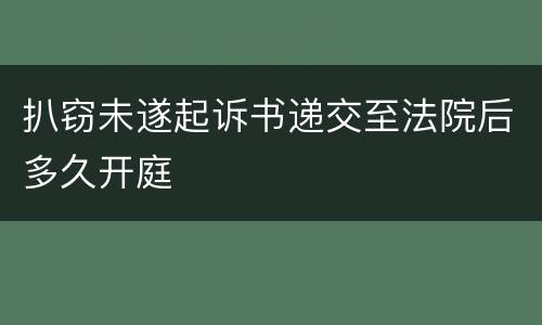 扒窃未遂起诉书递交至法院后多久开庭