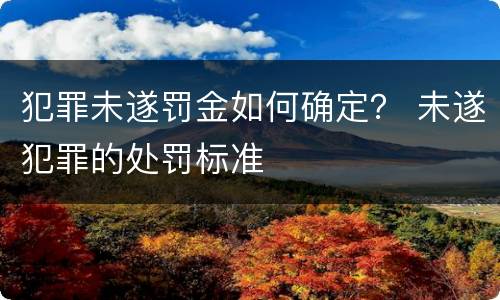 犯罪未遂罚金如何确定？ 未遂犯罪的处罚标准