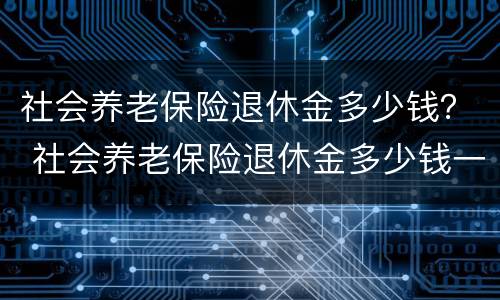 社会养老保险退休金多少钱？ 社会养老保险退休金多少钱一年
