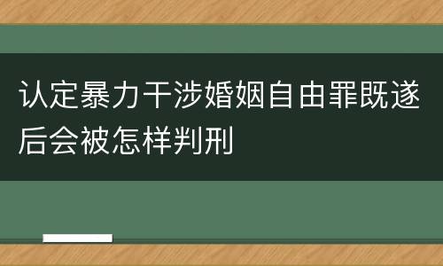 认定暴力干涉婚姻自由罪既遂后会被怎样判刑