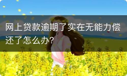网上贷款逾期了实在无能力偿还了怎么办？