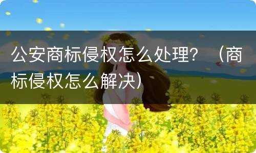 公安商标侵权怎么处理？（商标侵权怎么解决）