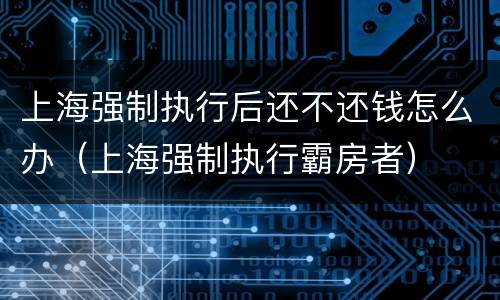上海强制执行后还不还钱怎么办（上海强制执行霸房者）
