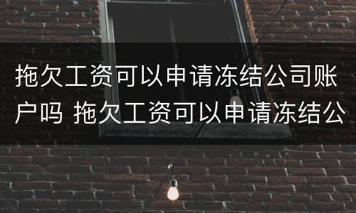 拖欠工资可以申请冻结公司账户吗 拖欠工资可以申请冻结公司账户吗