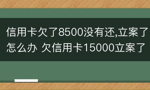 信用卡欠了8500没有还,立案了怎么办 欠信用卡15000立案了