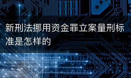 新刑法挪用资金罪立案量刑标准是怎样的