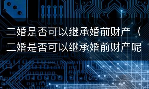 二婚是否可以继承婚前财产（二婚是否可以继承婚前财产呢）