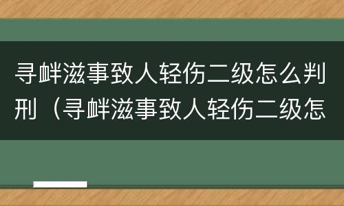 寻衅滋事致人轻伤二级怎么判刑（寻衅滋事致人轻伤二级怎么判刑和赔偿）