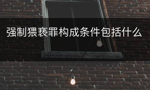 强制猥亵罪构成条件包括什么