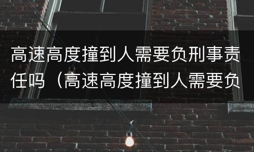高速高度撞到人需要负刑事责任吗（高速高度撞到人需要负刑事责任吗）