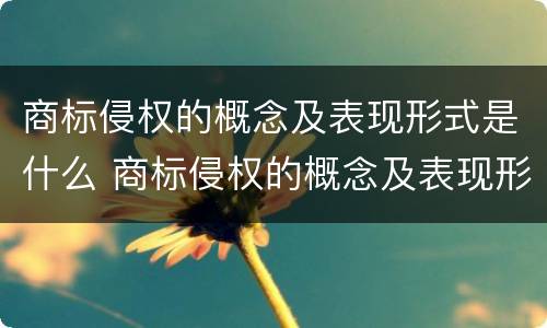 商标侵权的概念及表现形式是什么 商标侵权的概念及表现形式是什么