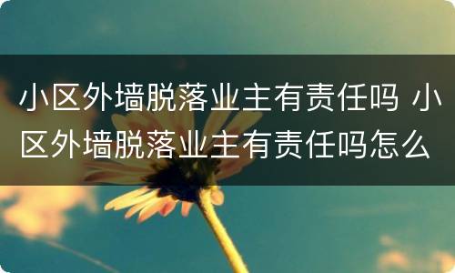 小区外墙脱落业主有责任吗 小区外墙脱落业主有责任吗怎么赔偿