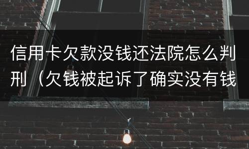 信用卡欠款没钱还法院怎么判刑（欠钱被起诉了确实没有钱还怎么办信用卡）