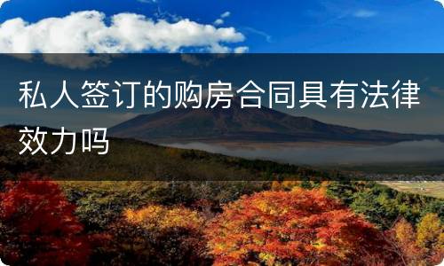 私人签订的购房合同具有法律效力吗