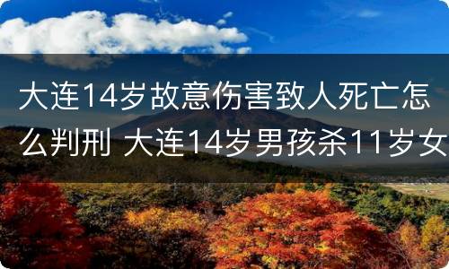大连14岁故意伤害致人死亡怎么判刑 大连14岁男孩杀11岁女孩事件最新进展