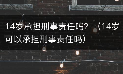 14岁承担刑事责任吗？（14岁可以承担刑事责任吗）
