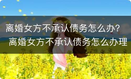 离婚女方不承认债务怎么办？ 离婚女方不承认债务怎么办理