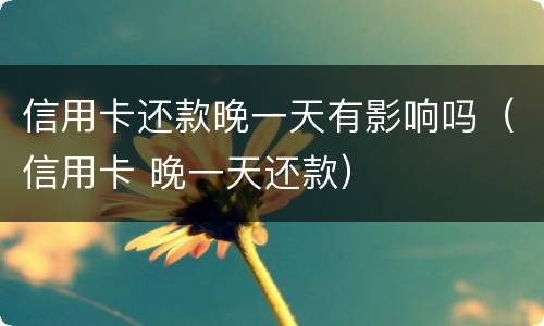 信用卡还款晚一天有影响吗（信用卡 晚一天还款）