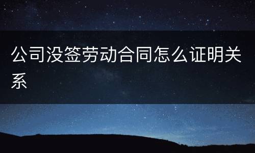 公司没签劳动合同怎么证明关系
